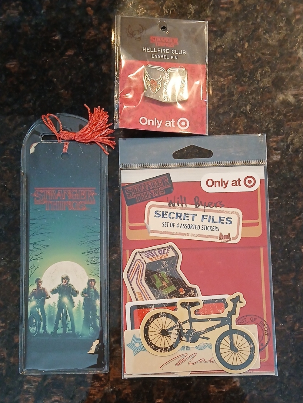 Stranger Things Trio: Collectible Pin, Sticker Set & Bookmark -Target Exclusives